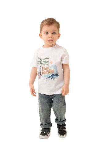 Erkek Çocuk Yengeç Balık Baskılı Tişört BGL-ST04457