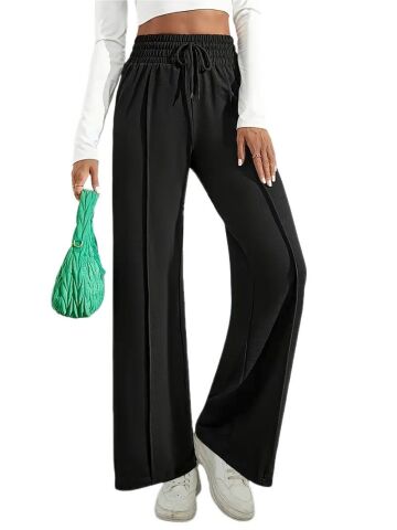 Kadın Siyah Bol Paçalı Çimalı Eşofman Altı BGL-ST04627