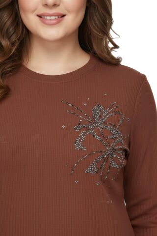 Kadın Önü Nakışlı Bluz BGL-ST05090 TABA - 50