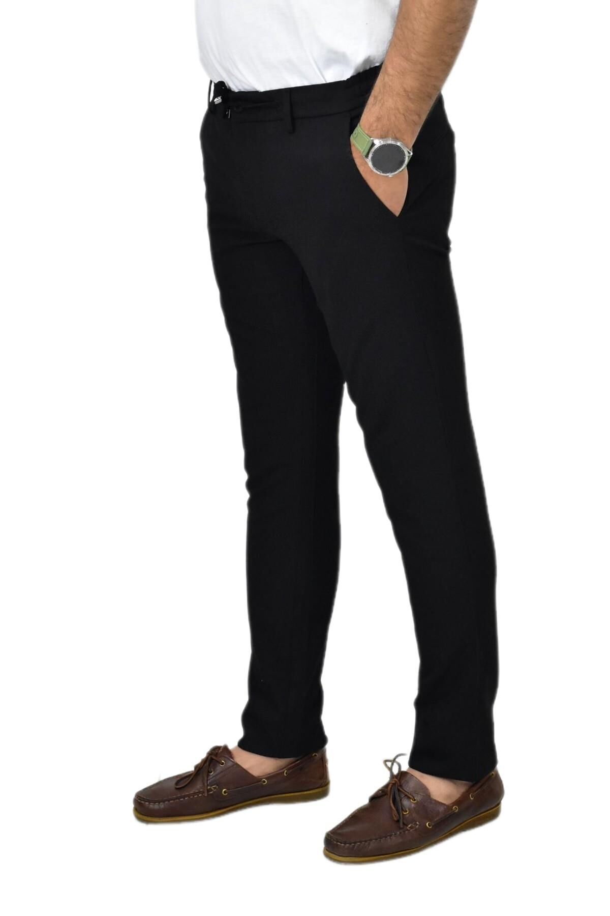 Erkek Siyah Jogger Lastikli Pantolon 1977 BGL-ST03731 SİYAH - 48