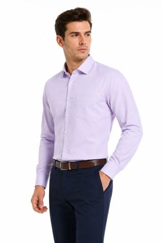 Erkek Klasik Uzun Kol Gömlek 3400 BGL-ST04400 LİLA - L