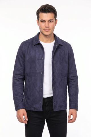 Erkek Siyah Regular Fit Mevsimlik Süet Spor Mont BGL-ST05436 LACİVERT - XL