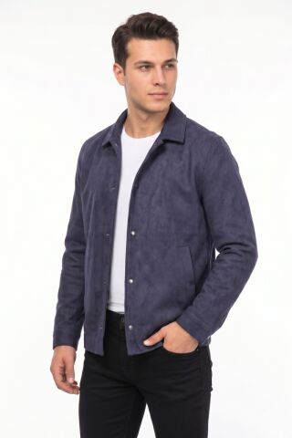 Erkek Siyah Regular Fit Mevsimlik Süet Spor Mont BGL-ST05436 LACİVERT - XL