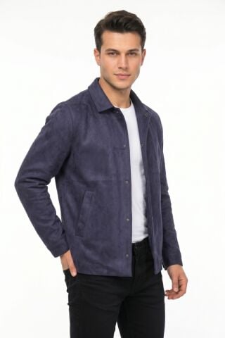 Erkek Siyah Regular Fit Mevsimlik Süet Spor Mont BGL-ST05436 LACİVERT - XL