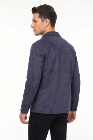 Erkek Siyah Regular Fit Mevsimlik Süet Spor Mont BGL-ST05436 LACİVERT - XL