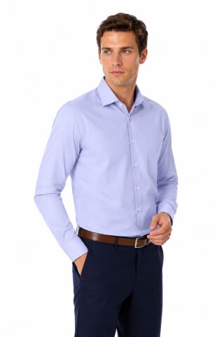Erkek Klasik Uzun Kol Gömlek 3400 BGL-ST04400 MAVİ - M