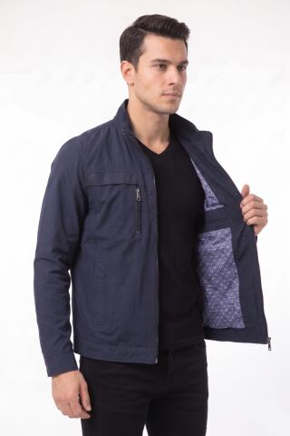 Erkek Mevsimlik Kanvas Spor Mont 8094 BGL-ST05337 LACİVERT - M