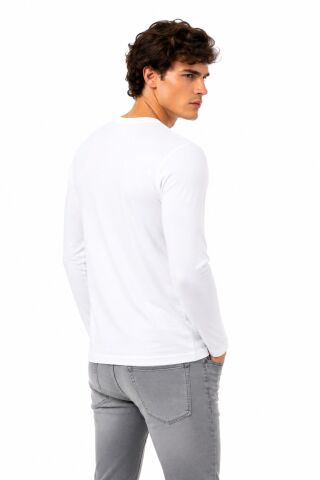 Erkek Sıfıryaka Mevsimlik Body Sweatshırt BGL-ST05447 BEYAZ - S