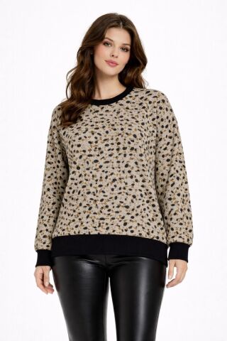 Kadın Yumoş Sıfıryaka Sweatshirt BGL-ST05319 BEJ - M