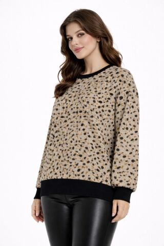 Kadın Yumoş Sıfıryaka Sweatshirt BGL-ST05319 BEJ - M