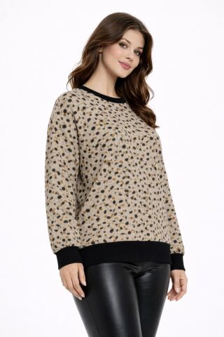 Kadın Yumoş Sıfıryaka Sweatshirt BGL-ST05319 BEJ - M