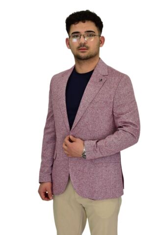Erkek Bordo Tek Spor Ceket Çift Yırtmaçlı BGL-ST04464 BORDO - 48