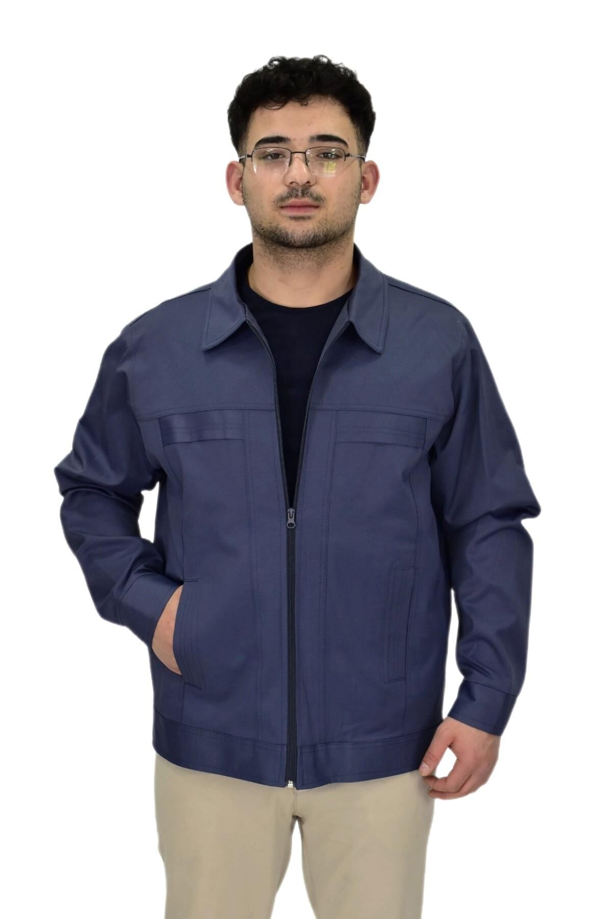 Erkek Mevsimlik Spor Mont 8017 BGL-ST04367 İNDİGO - L