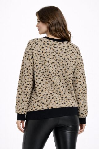 Kadın Yumoş Sıfıryaka Sweatshirt BGL-ST05319 BEJ - XL