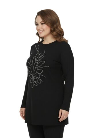 Kadın Önü Nakışlı Bluz BGL-ST05091 SİYAH - 42