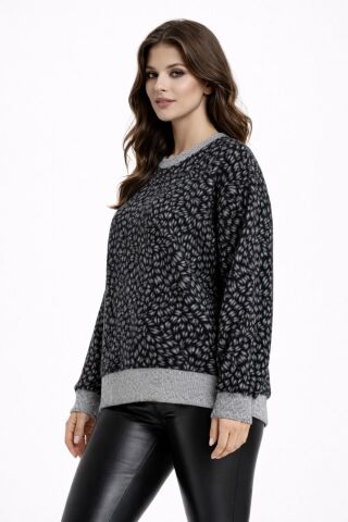 Kadın Yumoş Sıfıryaka Sweatshirt BGL-ST05318 FÜME - S