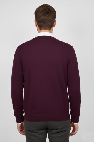 Erkek Spor Selanik Düğmeli Hırka Regular Kalıp BGL-ST04873 MÜRDÜM - 2XL