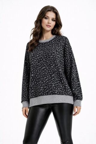 Kadın Yumoş Sıfıryaka Sweatshirt BGL-ST05318 FÜME - M