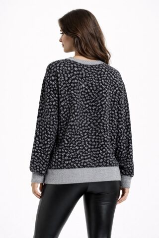 Kadın Yumoş Sıfıryaka Sweatshirt BGL-ST05318 FÜME - M