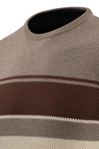 Erkek Sıfır Yaka Kazak Petek Örgü Klasik Kalıp 5244C BGL-ST04861 TAŞ - XL