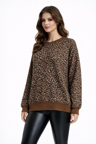 Kadın Yumoş Sıfıryaka Sweatshirt BGL-ST05318 KAHVE - S