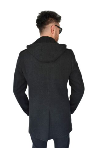 Erkek Kaşe Kapüşonlu Kaban 9150 BGL-ST01624 FÜME - S