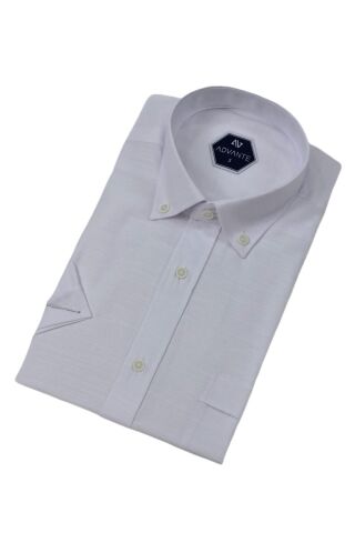 Erkek Klasik Tek Cepli Kısa Kol Gömlek BGL-ST04554 BEYAZ - 2XL