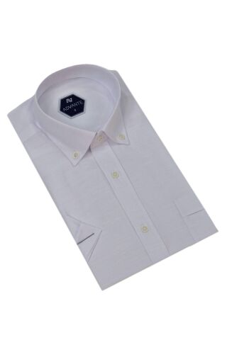 Erkek Klasik Tek Cepli Kısa Kol Gömlek BGL-ST04554 BEYAZ - 2XL