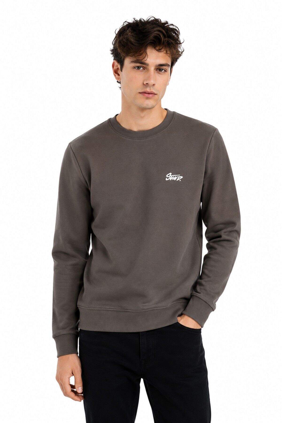 Erkek Sıfıryaka Mevsimlik Sweatshırt BGL-ST05446 KAHVE - S