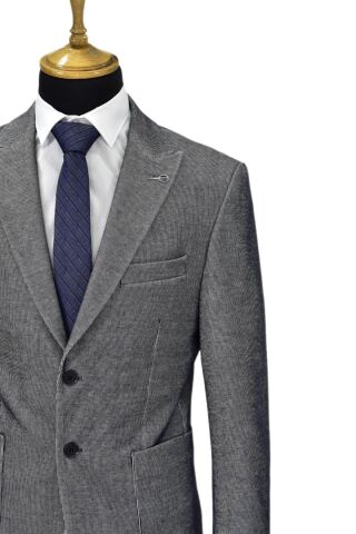 Erkek Tek Spor Ceket Çift Yırtmaçlı BGL-ST04512 ANTRASİT - 48