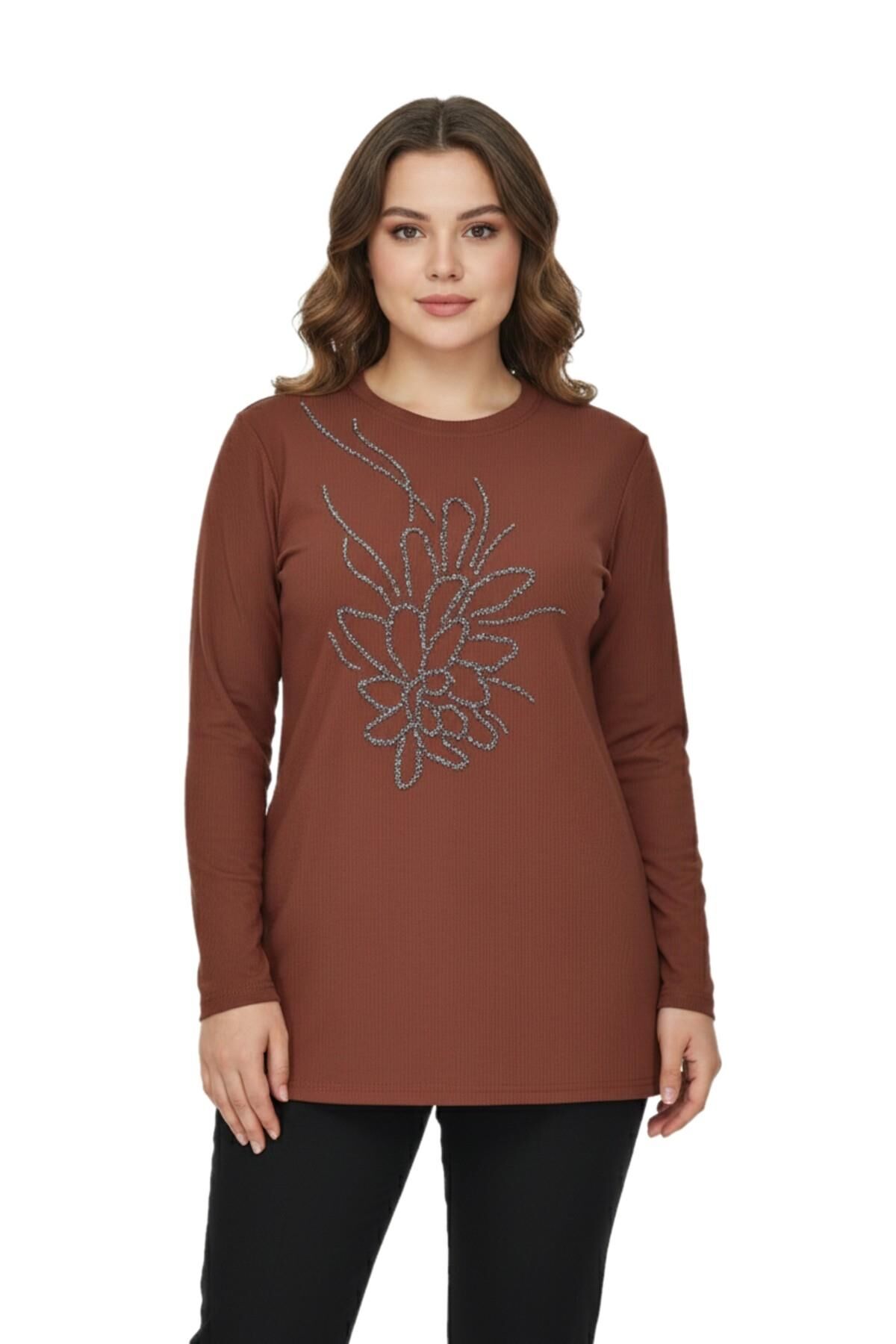 Kadın Önü Nakışlı Bluz BGL-ST05091 TABA - 44
