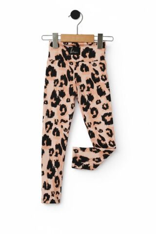 Kız Çocuk Fitilli Tayt Leopar BGL-ST05205 PUDRA - 3 YAŞ