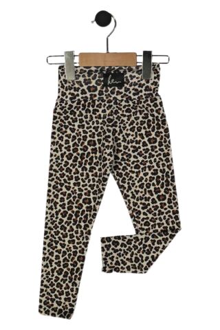 Kız Çocuk Fitilli Tayt Leopar BGL-ST05205 PUDRA - 3 YAŞ
