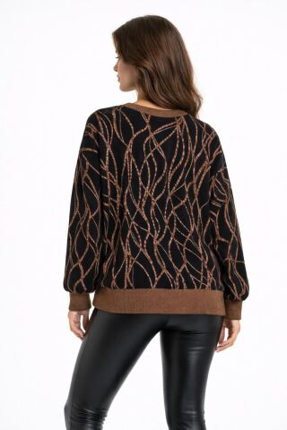 Kadın Yumoş Sıfıryaka Sweatshirt BGL-ST05317 SİYAH - S