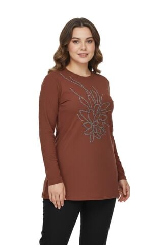 Kadın Önü Nakışlı Bluz BGL-ST05091 TABA - 50