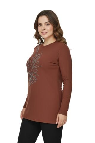 Kadın Önü Nakışlı Bluz BGL-ST05091 TABA - 52