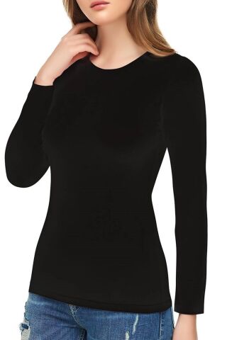 Kadın Uzun Kollu Basic Body BGL-ST01155 BEYAZ - XL