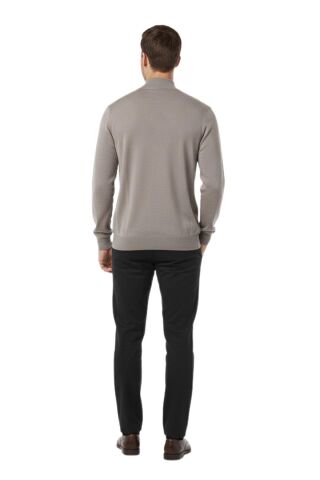 Erkek Yarım Balıkçı Yaka Regular Fit Kazak BGL-ST04954 BEJ - M