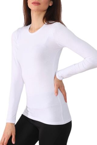 Kadın Uzun Kollu Basic Body BGL-ST01155 BEYAZ - XL