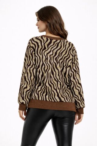 Kadın Yumoş Sıfıryaka Sweatshirt BGL-ST05316 BEJ - S