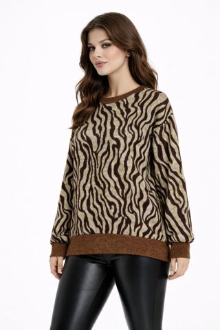 Kadın Yumoş Sıfıryaka Sweatshirt BGL-ST05316 BEJ - M