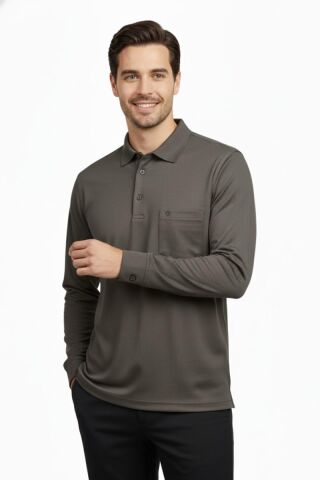Erkek Gömlek Yaka Kol Manşetli Cepli Sweat 4249 BGL-ST04862 VİZON - M