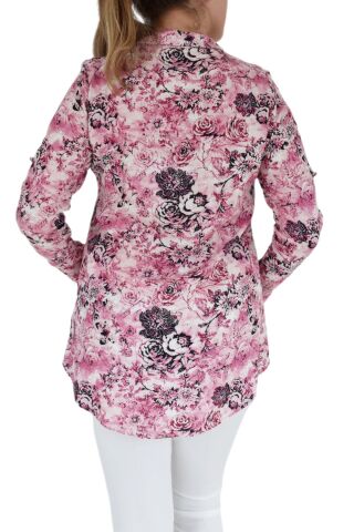 Kadın Çiçekli Tunik BGL-ST00651 PEMBE - 46