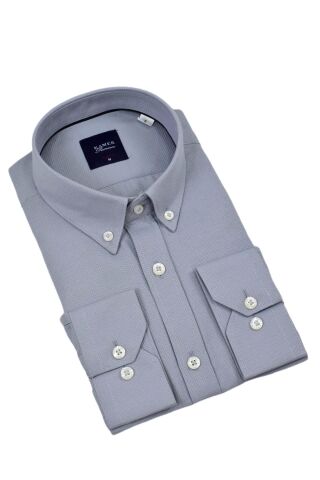 Erkek Slim Fitt Uzun Kol Gömlek 2424 BGL-ST04381 LACİVERT - S