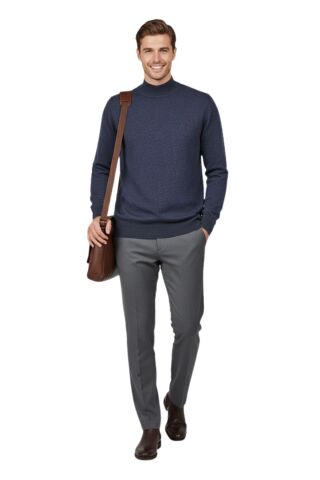 Erkek Yarım Balıkçı Yaka Regular Fit Kazak BGL-ST04954 FÜME - 2XL