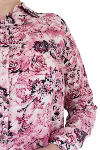 Kadın Çiçekli Tunik BGL-ST00651 PEMBE - 48