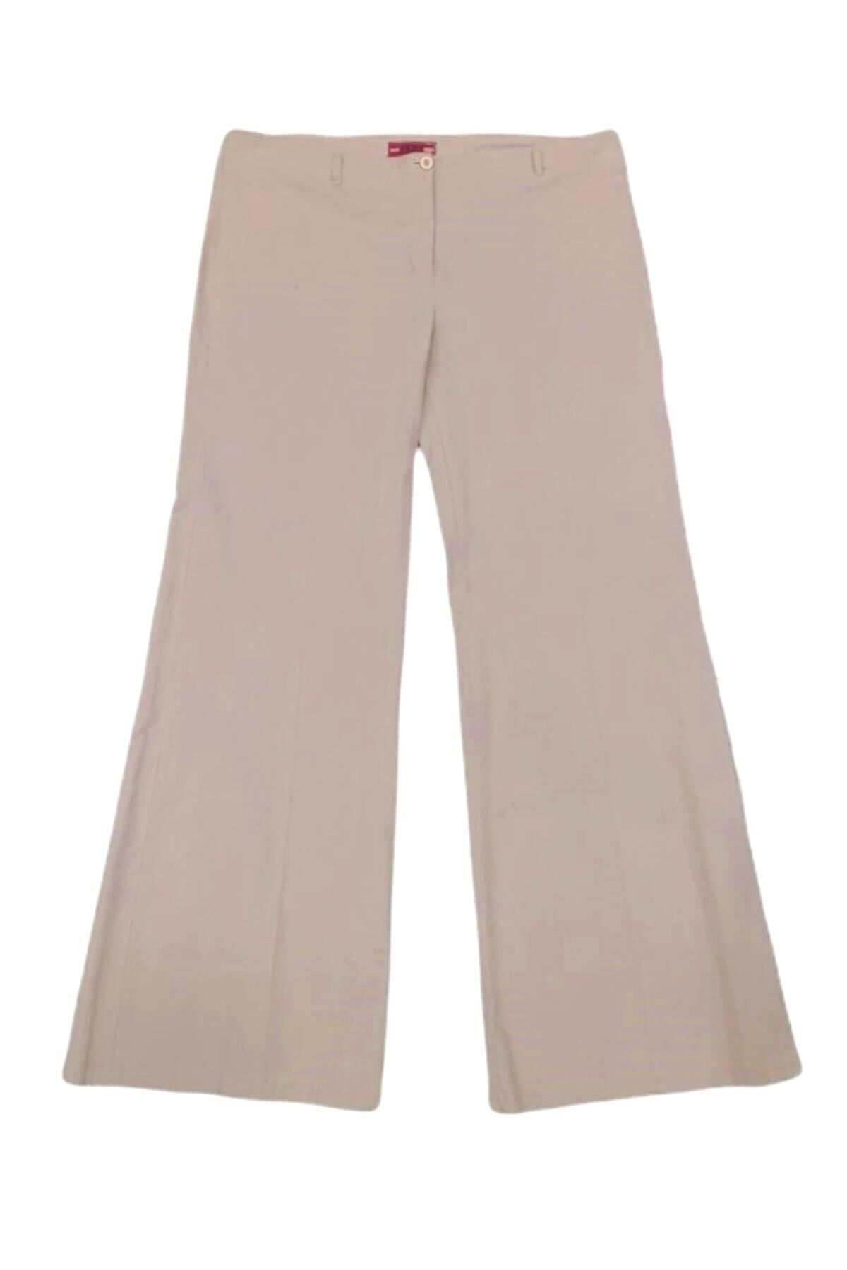 Kadın Keten Pantolon Keten BGL-ST01386 VİZON - 48
