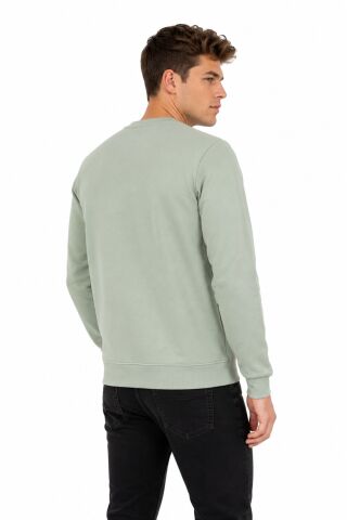 Erkek Sıfıryaka Mevsimlik Sweatshırt BGL-ST05446 YEŞİL - S