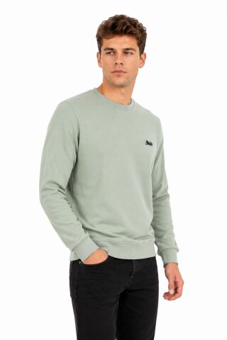 Erkek Sıfıryaka Mevsimlik Sweatshırt BGL-ST05446 YEŞİL - L