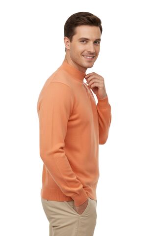 Erkek Yarım Balıkçı Yaka Regular Fit Kazak BGL-ST04954 NAR - 2XL